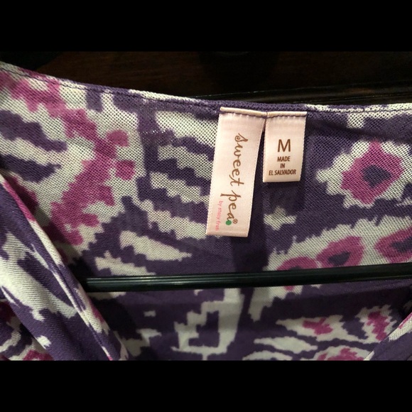 Sweet Pea sheer top faux wrap M - Picture 2 of 3